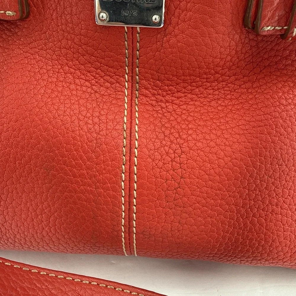 Dooney & Bourke Red Pebbled Leather Purse Satchel Bag